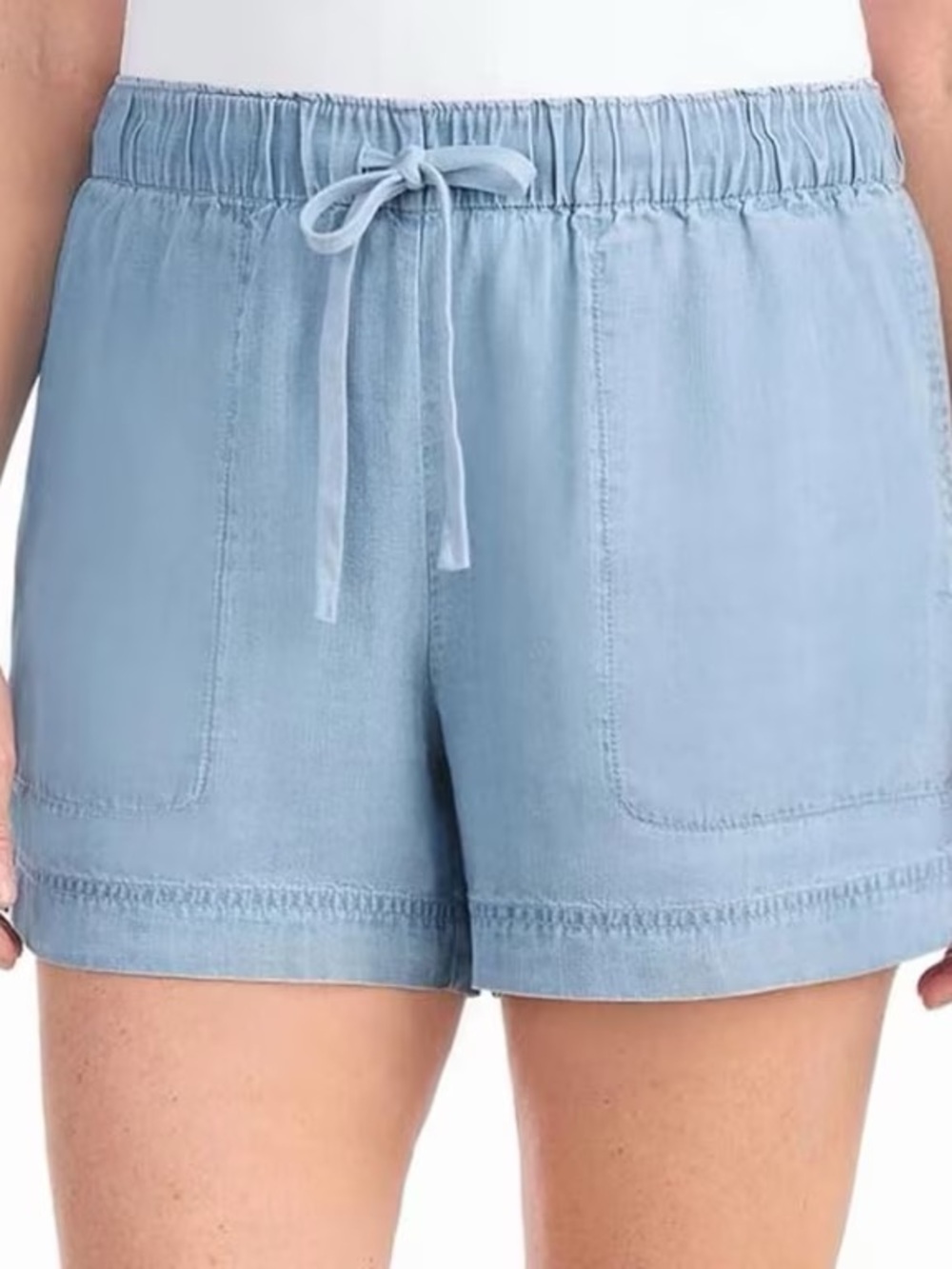 Hilary Radley Women's Pull-On with Side Seam Pockets Shorts, Blue, Medium